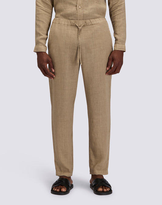 MEN'S ELASTIC WAISTED LINEN TROUSERS