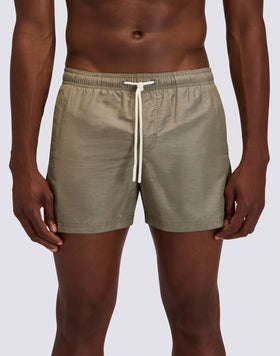 GOLDENWAVE MEN'S SHORT ELASTIC WAIST SWIMSUIT IN RECYCLED LINEN