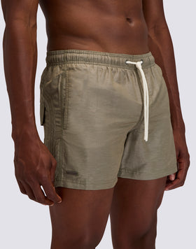 GOLDENWAVE MEN'S SHORT ELASTIC WAIST SWIMSUIT IN RECYCLED LINEN