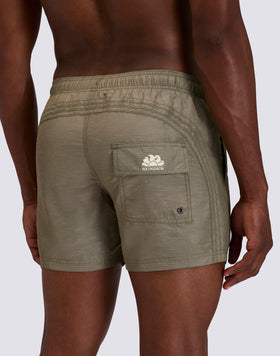 GOLDENWAVE MEN'S SHORT ELASTIC WAIST SWIMSUIT IN RECYCLED LINEN