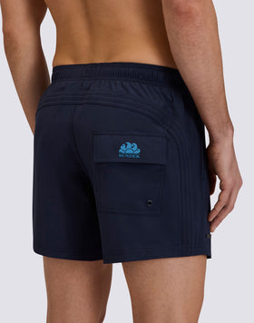 GOLDENWAVE MEN'S SHORT SWIMSUIT WITH ELASTIC WAIST, SOLID COLOR, 4WAY STRETCH