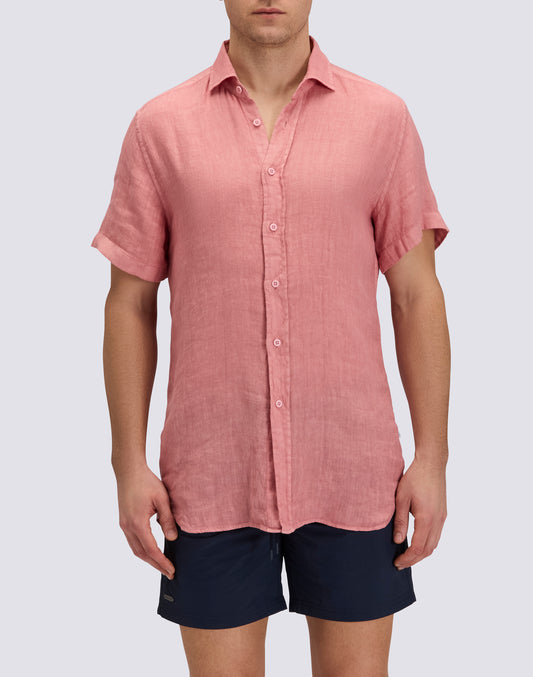 MEN'S SHORT-SLEEVED LINEN SHIRT