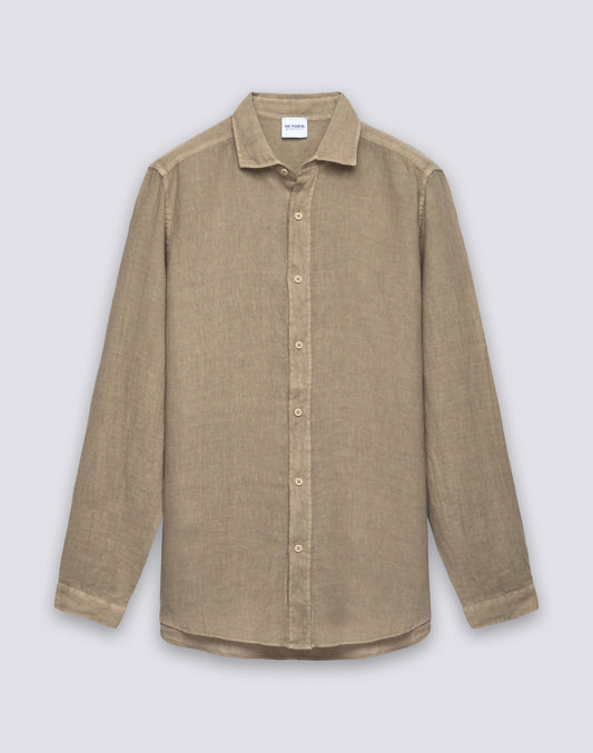 MEN'S GARMENT-DYED LINEN SHIRT
