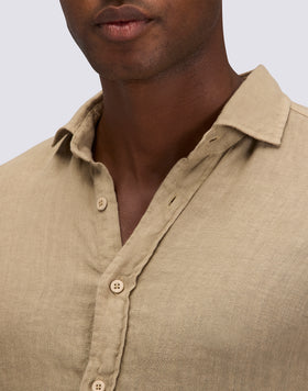 MEN'S GARMENT-DYED LINEN SHIRT