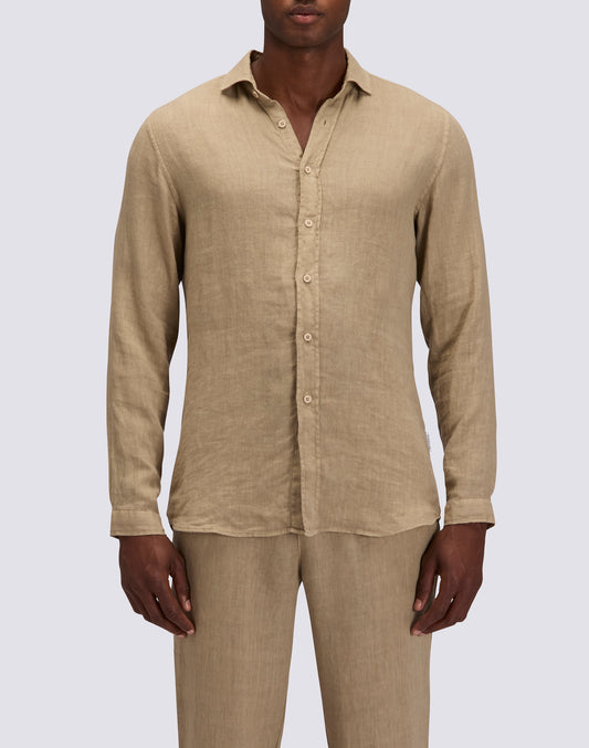 MEN'S GARMENT-DYED LINEN SHIRT