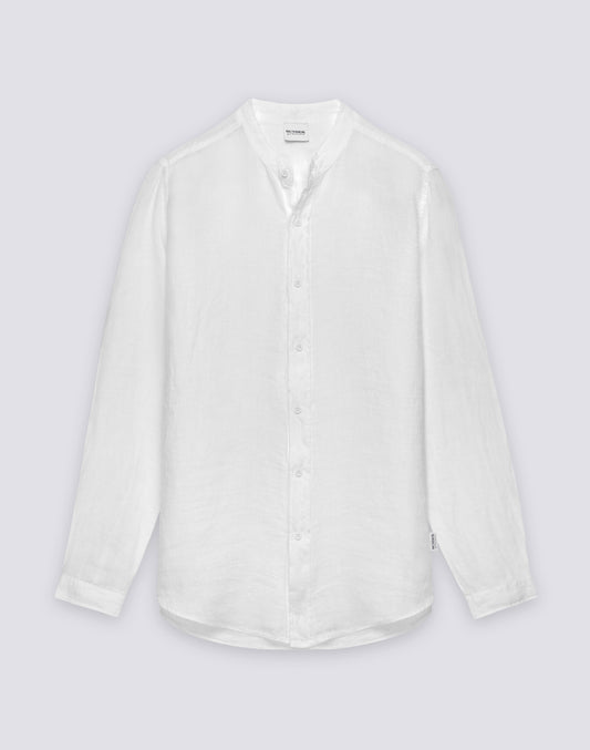 MEN'S MANDARIN SHIRT IN GARMENT-DYED LINEN