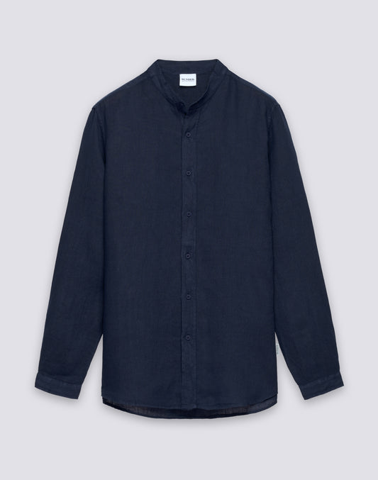MEN'S MANDARIN SHIRT IN GARMENT-DYED LINEN