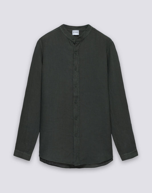 MEN'S MANDARIN SHIRT IN GARMENT-DYED LINEN