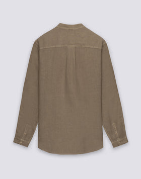 MEN'S MANDARIN SHIRT IN GARMENT-DYED LINEN