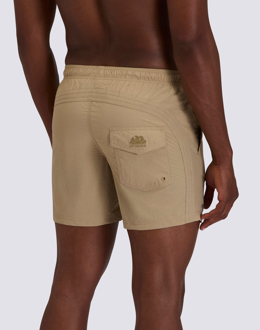 GOLDENWAVE MEN'S SHORT SWIMSUIT WITH ELASTIC WAIST, SOLID COLOR, NYLON TASLAN, COTTON TOUCH