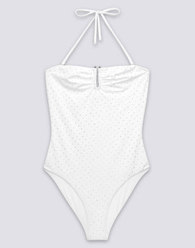 COSTUME INTERO DONNA CON STRASS E SCHIENA COPERTA