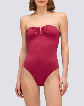 WOMEN'S ONE-PIECE SWIMSUIT WITH RHINESTONES AND COVERED BACK