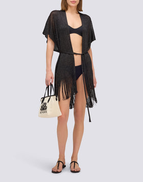 SHORT LUREX KAFTAN WITH STRAP