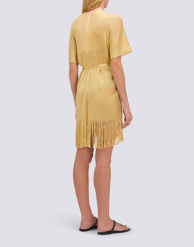 SHORT LUREX KAFTAN WITH STRAP