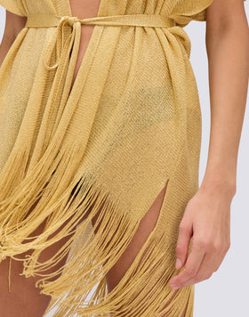 SHORT LUREX KAFTAN WITH STRAP