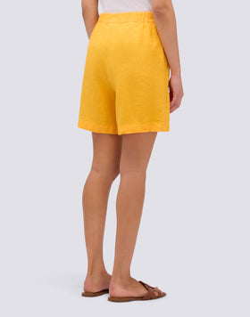STRETCH-WAIST LINEN SHORTS