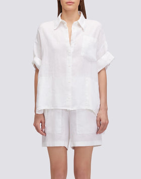 GARMENT DYED LINEN SHIRT