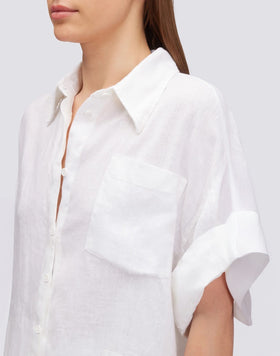 GARMENT DYED LINEN SHIRT