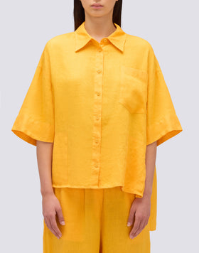GARMENT DYED LINEN SHIRT