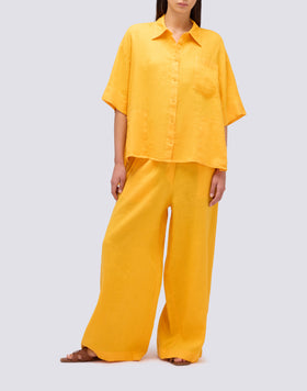 GARMENT DYED LINEN SHIRT