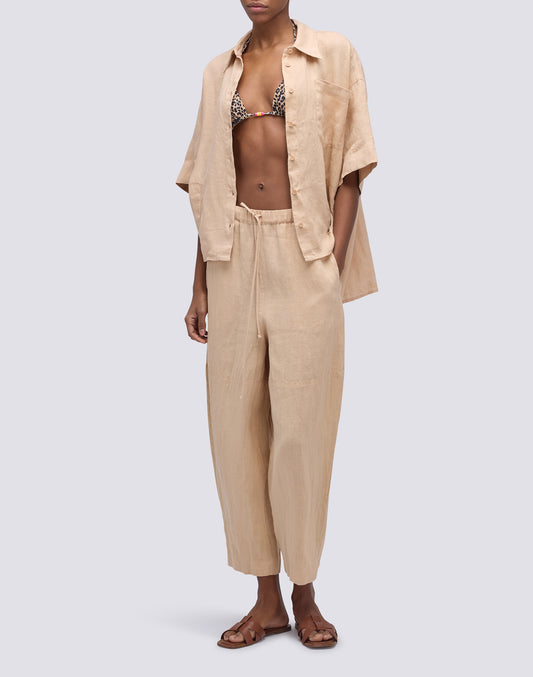 GARMENT DYED LINEN SHIRT