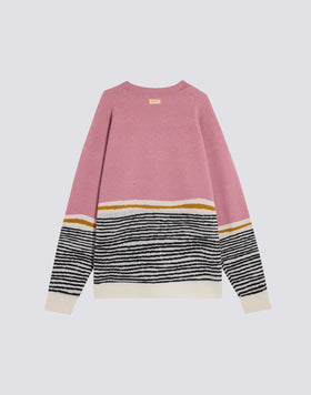 UNISEX CREW NECK JACQUARD SWEATER WITH ABSTRACT PATTERN