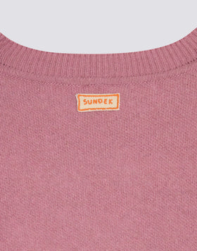 UNISEX CREW NECK JACQUARD SWEATER WITH ABSTRACT PATTERN