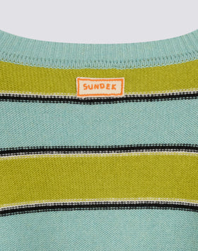 UNISEX CREW NECK SWEATER WITH MULTI-STRIPE PATTERN