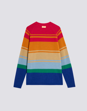 UNISEX MULTI-STRIPE CREW NECK SWEATER