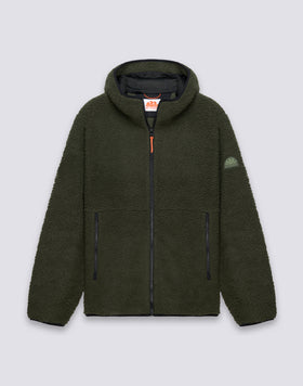 MEN'S TEDDY JACKET WITH HOOD AND ZIP