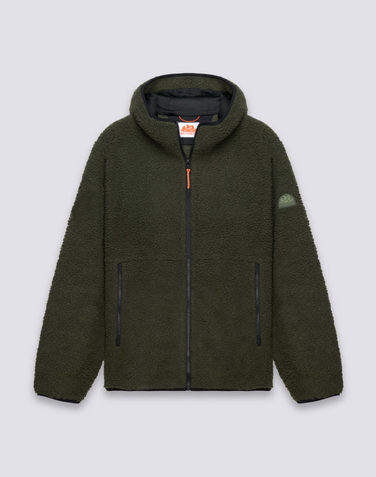 MEN'S TEDDY JACKET WITH HOOD AND ZIP