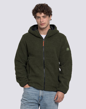 MEN'S TEDDY JACKET WITH HOOD AND ZIP