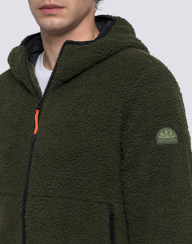 MEN'S TEDDY JACKET WITH HOOD AND ZIP