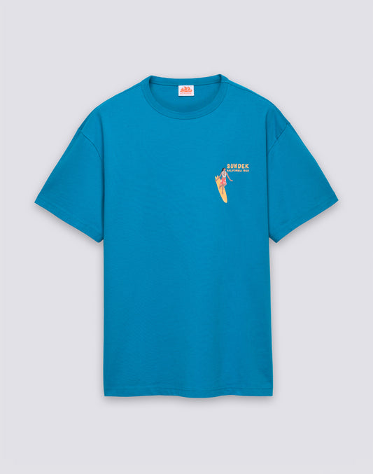 MEN'S CREW NECK T-SHIRT WITH PRINT AND EMBROIDERY