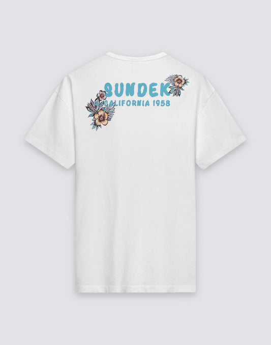 MEN'S CREW NECK T-SHIRT WITH SUNDEK CALIFORNIA 1958 PRINT AND EMBROIDERY