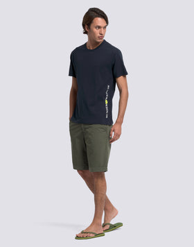 MEN'S CREW NECK T-SHIRT WITH VERTICAL LOGO PRINT