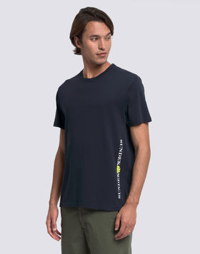 MEN'S CREW NECK T-SHIRT WITH VERTICAL LOGO PRINT
