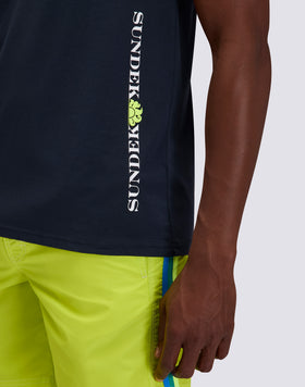 MEN'S CREW NECK T-SHIRT WITH VERTICAL LOGO PRINT