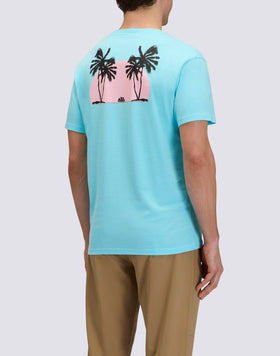 MEN'S T-SHIRT WITH TRIPPING PALM PRINT