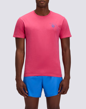 MEN'S CREW NECK T-SHIRT WITH PALM EMBROIDERY