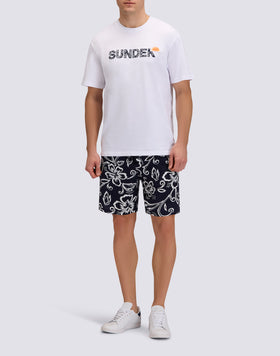 MEN'S CREW NECK T-SHIRT WITH ARCHIVE HIBISCUS PRINT