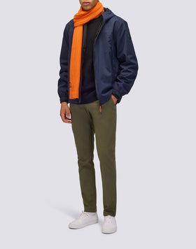 MEN'S SHORT JACKET WITH HOOD IN BONDED FABRIC
