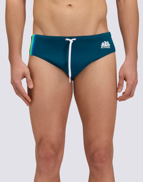 MEN'S SWIM BRIEFS WITH TRICOLOR DETAIL