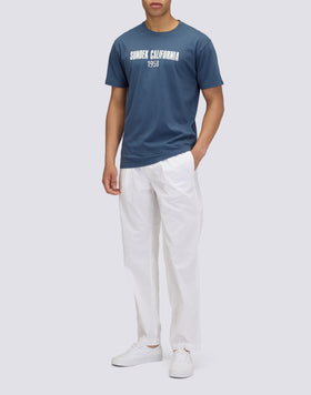 MEN'S CREW NECK T-SHIRT WITH SUNDEK CALIFORNIA 1958 WRITING