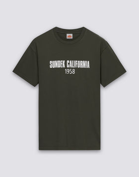 MEN'S CREW NECK T-SHIRT WITH SUNDEK CALIFORNIA 1958 WRITING