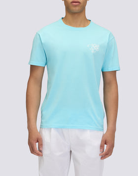 MEN'S CREW NECK T-SHIRT WITH ARCHIVED HIBISCUS PRINT