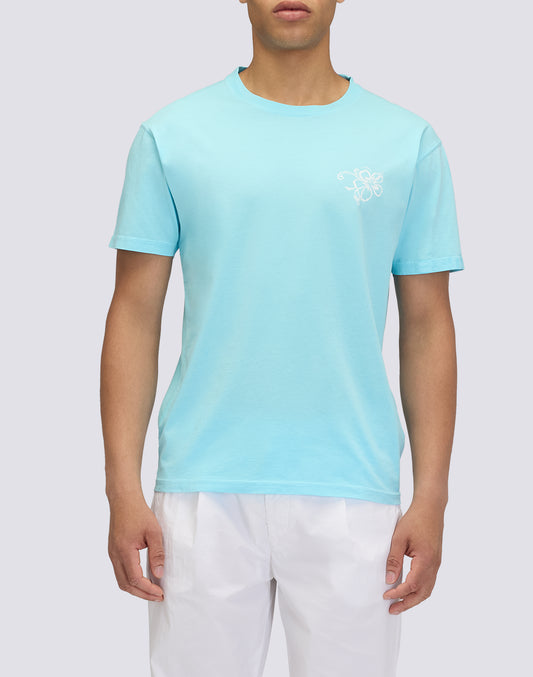 MEN'S CREW NECK T-SHIRT WITH ARCHIVED HIBISCUS PRINT