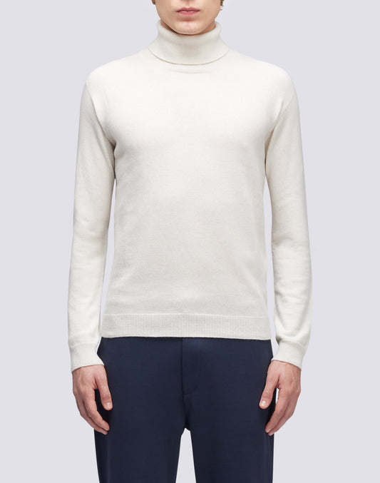 CASHMERE BLEND HIGH NECK SWEATER