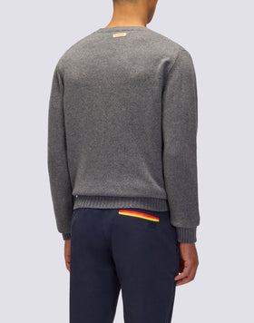 MEN'S CREW NECK SWEATER IN MERINO WOOL AND CASHMERE