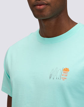 T-SHIRT CAPSULE MICROPRINT SURFBOARD AND EMBROIDERED WRITING